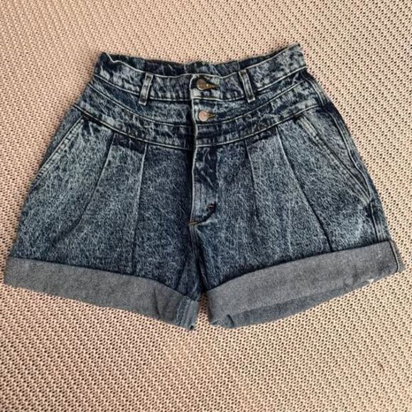 Lee denim acid wash high rise denim shorts size small - Picture 1 of 7